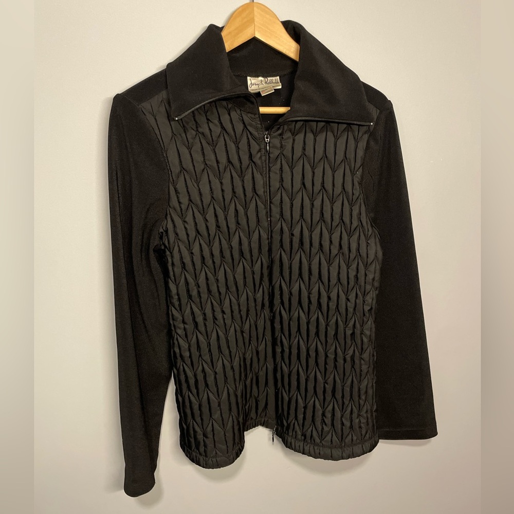 Joseph Ribkoff Quilted Stretchy Lightweight Zip Up Jacket Collar Women’s 12
